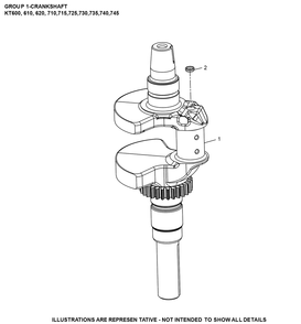 Kt745-3099 Crankshaft Diagram and Parts List for KT745-3099  Cub Cadet Engine